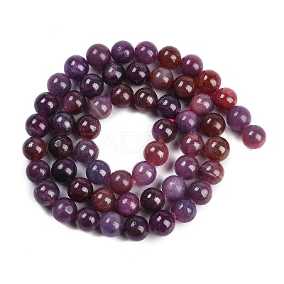 Natural Gemstone Ruby Round Beads Strands G-O017-7mm-06-1