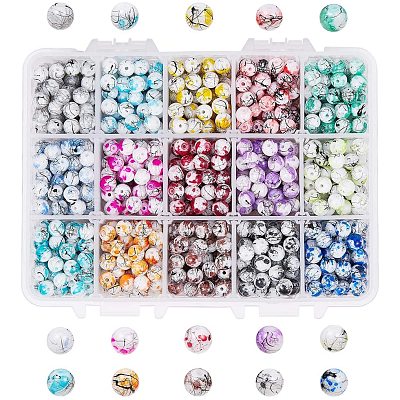 Drawbench & Baking Paint Glass Beads GLAA-PH0007-44-1
