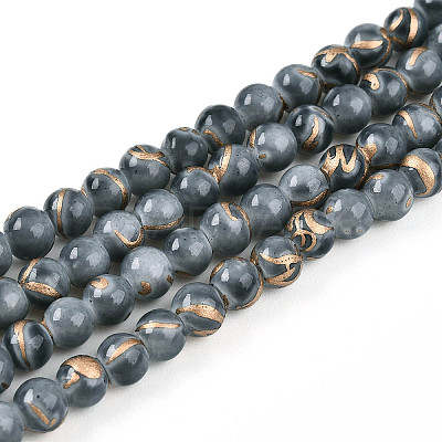 Baking Paint Glass Beads Strands DGLA-N010-4mm-09-1