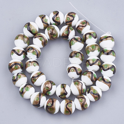 Handmade Gold Sand Lampwork Beads LAMP-T006-02K-1