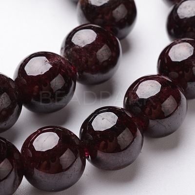 Round Natural Garnet Beads Strands X-G-D751-10mm-1