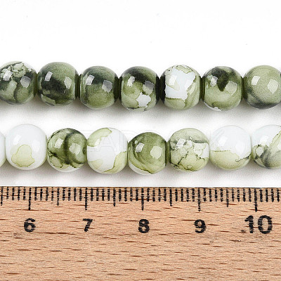 Baking Paint Glass Beads Strands DGLA-N003-8mm-C06-1