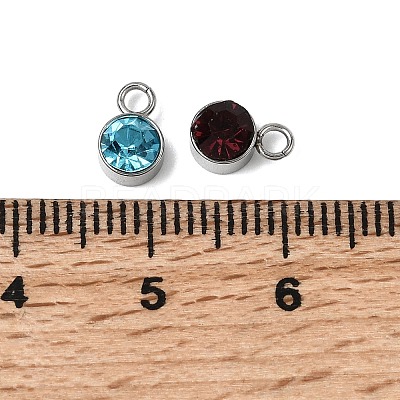 12Pcs Birthstone 304 Stainless Steel Charms STAS-H247-01P-1