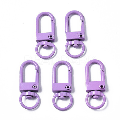 Spray Painted Eco-Friendly Alloy Swivel Snap Hooks Clasps PALLOY-T080-02F-NR-1