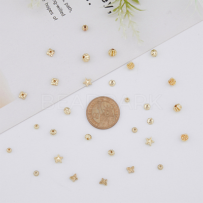 300Pcs 10 Styles Barrel Plating Alloy Beads FIND-DC0002-88-1