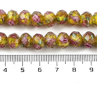 Handmade Gold Sand Lampwork Beads Strands LAMP-R141-10mm-23-1