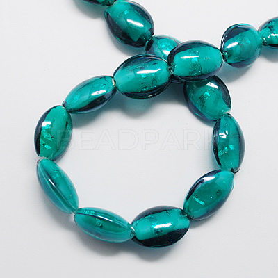 Handmade Silver Foil Glass Beads FOIL-R062-M-1