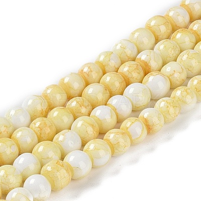 Baking Paint Glass Bead Strands GLAA-H031-01A-03-1