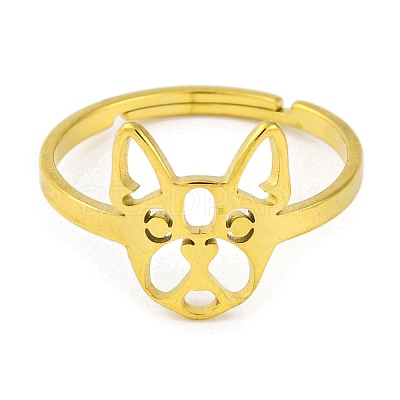 201 Stainless Steel Adjustable Ring for Women RJEW-D082-01A-1