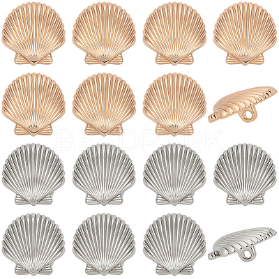 40Pcs 2 Colors 1-Hole Alloy Shank Buttons BUTT-CY0001-28B-1