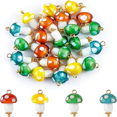50Pcs Handmade Lampwork Pendants FIND-FH0005-02-1