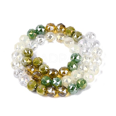 Electroplate Imitation Jade & Opaque & Transparent Glass Beads Strands EGLA-Q135-8MM-A15-1