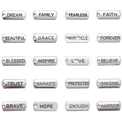 Tibetan Style Alloy Inspirational Message Pendants TIBEP-PH0003-02-RS-1