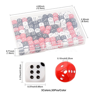 90Pcs 3 Colors Acrylic Beads OACR-FS0002-47-1