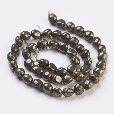 Natural Pyrite Beads Strands G-F575-01D-1
