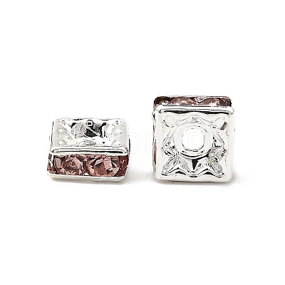 Brass Rhinestone Spacer Beads RSB072-07S-1