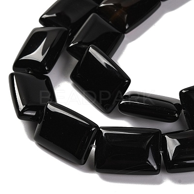 Natural Black Onyx(Dyed & Heated) Beads Strands G-T047-B29-01-1
