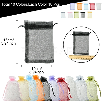 Organza Bags Jewellery Storage Pouches Wedding Favour Party Mesh Drawstring Gift OP-FS0001-04C-1