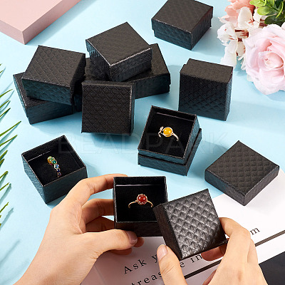 Rhombus Textured Cardboard Ring Gift Storage Boxes CON-TAC0001-07C-1
