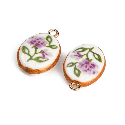 Printed Handmade Porcelain with Brass Pendants PR-CBAB520-07A-1