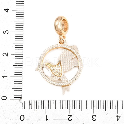 Alloy Crystal Rhinestone European Dangle Charms AL-CBAC2D3-05G-1