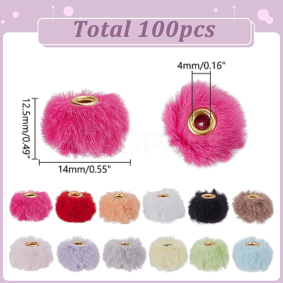 100Pcs Fabric European Beads DIY-WR0004-69-1