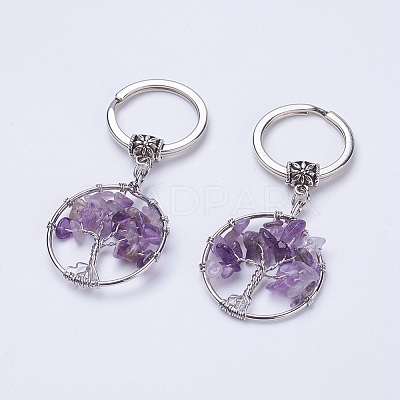 Natural Amethyst Keychain KEYC-E023-03H-1