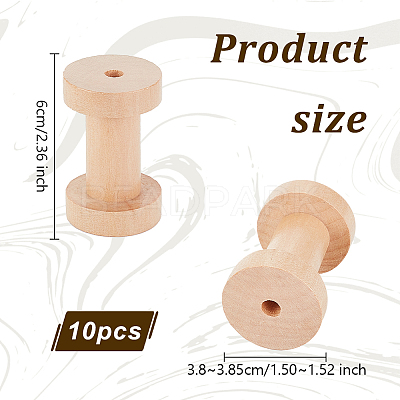 Retro Wood Sewing Cross Stitch Embroidery Thread Storage Bobbins WOOD-WH0124-66-1
