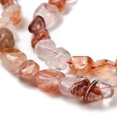 Natural Red Hematoid Quartz/Ferruginous Quartz Beads Strands G-P497-01E-54-1
