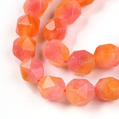 Dyed Natural White Jade Beads Strands X-G-T139-8mm-45V-1