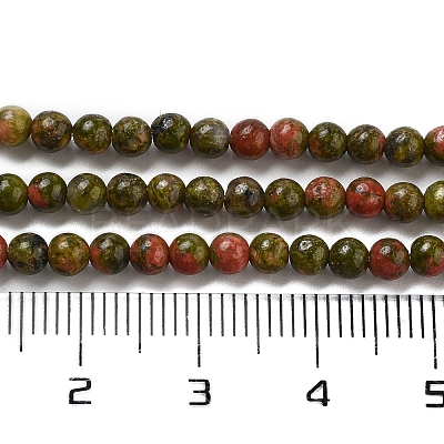 Natural Unakite Beads Strands G-G143-A04-01-1