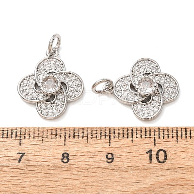 Brass Micro Pave Clear Cubic Zirconia Pendants CU-CBA2907-03C-P-1