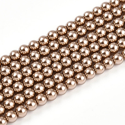 Baking Paint Pearlized Glass Pearl Bead Strands HY-N002-3mm-A06-1