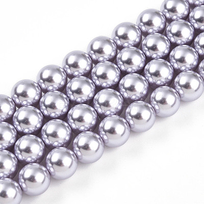 Baking Paint Pearlized Glass Pearl Bead Strands HY-N002-8mm-A04-1