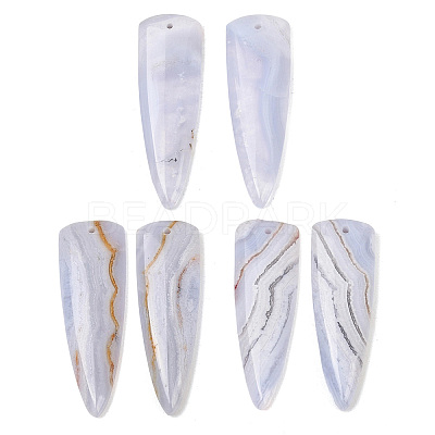 Natural Blue Lace Agate Pendants G-K381-23A-1