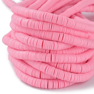 Flat Round Handmade Polymer Clay Beads CLAY-R067-6.0mm-28-1