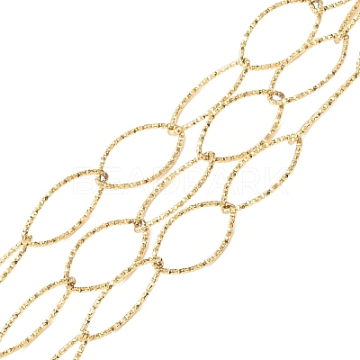 Ion Plating(IP) 304 Stainless Steel Textured Horse Eye Link Chains CHS-I020-01A-G-1
