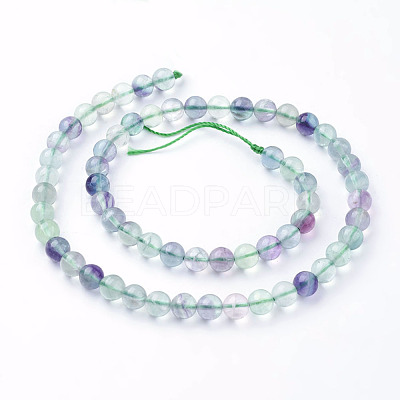 Natural Fluorite Beads Strands G-E112-6mm-19-1