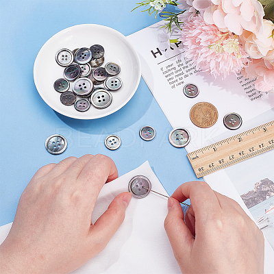 Natural Black Lip Shell Buttons BUTT-ME0001-12-1