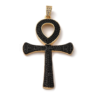 Brass Micro Pave Cubic Zirconia Big Pendants KK-U076-06G-1