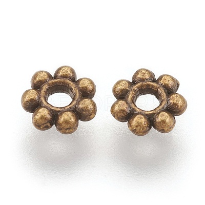 Tibetan Style Alloy Daisy Spacer Beads X-TIBEB-A101757-AB-FF-1
