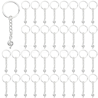 80Pcs Musical Note Alloy Keychain KEYC-FH00091-1