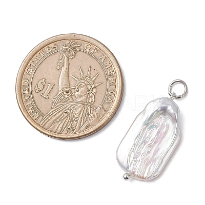 Natural Baroque Pearl Keshi Pearl Pendants PALLOY-JF04628-02-1