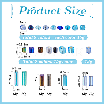 348G 24 Colors Glass Seed Beads SEED-PH0002-71-1