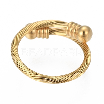 Trendy 304 Stainless Steel Torque Bangles & Rings Sets SJEW-H073-13A-1
