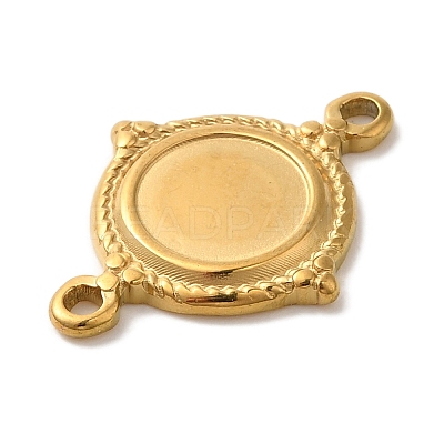 Ion Plating(IP) 304 Stainless Steel Cabochon Connector Setting X-STAS-C110-09G-1