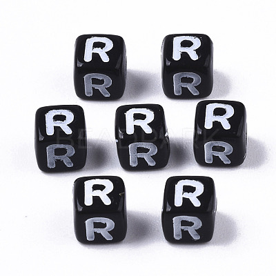 Opaque Acrylic Beads X-SACR-N002-01R-1