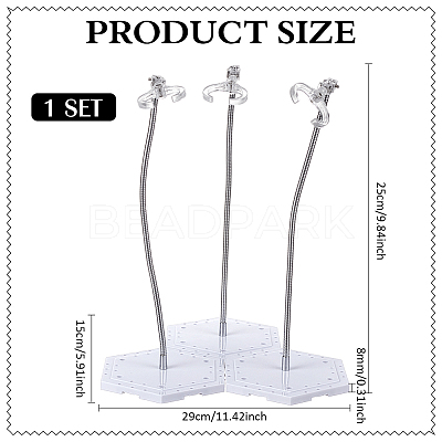 Plastic Minifigures Display Stands with Adjustable Snake Bone Bracket ODIS-WH0070-81B-1