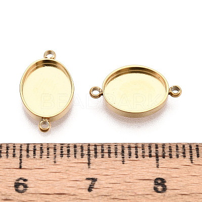 304 Stainless Steel Connector Cabochon Settings STAS-N115-35G-1