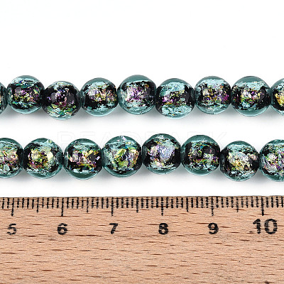 Handmade Foil Glass Beads Strands FOIL-N029-05C-1